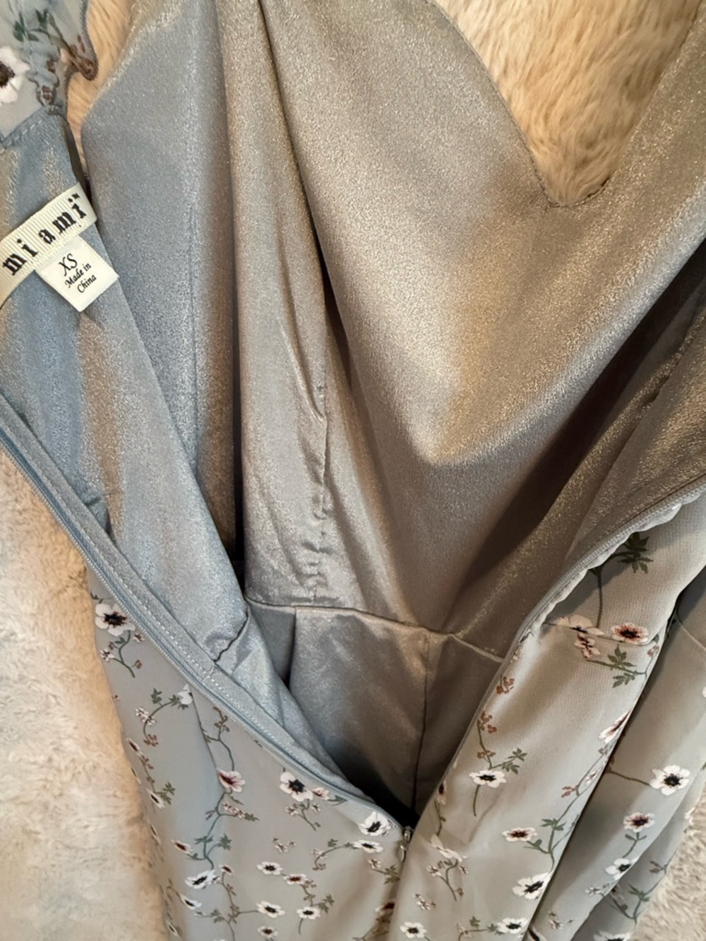 Miami Bluish Grey Floral Sweetheart Wide-Leg Jumpsuit - Picture 8 of 8